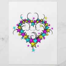 Coeur de CMYK de graphique de style de tatouage d' Prospectus Customisé