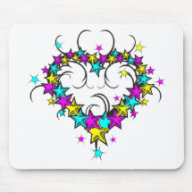 Coeur de CMYK de graphique de style de tatouage d' Tapis De Souris
