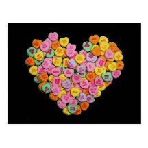 Coeur de coeurs de sucrerie de Valentine Cartes Postales
