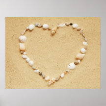 Coeur de coquillage affiche