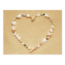 Coeur de coquillage carte postale