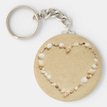 Coeur de coquillage porte-clefs
