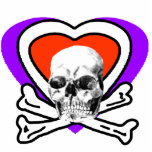 Coeur de crâne et blanc d'os les cadeaux de Zazzle Photos En Relief