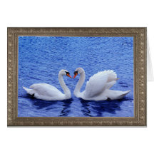 coeur de cygne carte de vœux