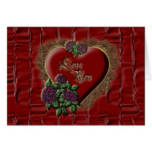 Coeur de dentelle d'or carte de vœux