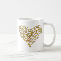 Coeur de dentelle d'or mugs