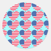 Coeur de drapeau américain adhésif