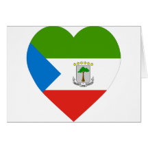 Coeur de drapeau de Guinée équatoriale Carte De Vœux