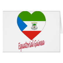 Coeur de drapeau de Guinée équatoriale Carte De Vœux