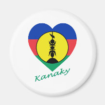 Coeur de drapeau de Kanaky Aimant Pour Réfrigérateur