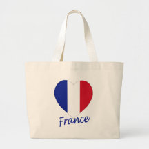 Coeur de drapeau de la France Sac En Toile