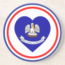 Coeur de drapeau de la Louisiane Dessous De Verres