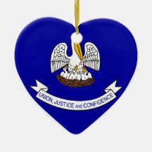 Coeur de drapeau de la Louisiane Décoration Pour Sapin De Noël