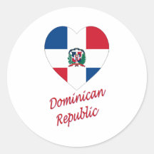 Coeur de drapeau de la République Dominicaine avec Autocollants