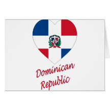 Coeur de drapeau de la République Dominicaine avec Carte De Vœux