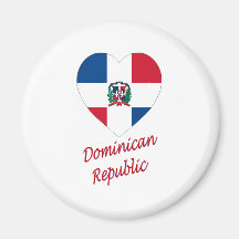 Coeur de drapeau de la République Dominicaine avec Magnets Pour Réfrigérateur