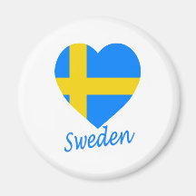 Coeur de drapeau de la Suède Aimant