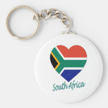 Coeur de drapeau de l'Afrique du Sud Porte-clés