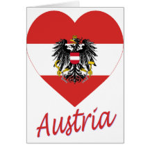Coeur de drapeau de l'Autriche Carte