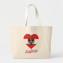 Coeur de drapeau de l'Autriche Sacs