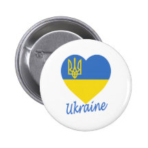 Coeur de drapeau de l'Ukraine Badges Avec Agrafe