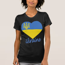 Coeur de drapeau de l'Ukraine T-shirts