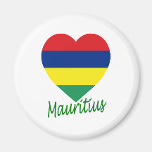 Coeur de drapeau des Îles Maurice Aimant Pour Réfrigérateur