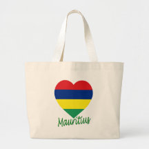 Coeur de drapeau des Îles Maurice Sac En Toile