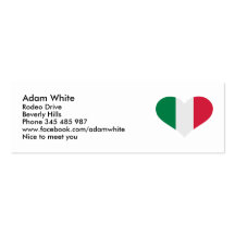 Coeur de drapeau du Mexique Cartes De Visite Professionnelles