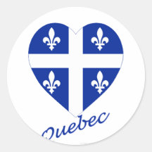 Coeur de drapeau du Québec avec le nom Adhésif
