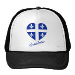 Coeur de drapeau du Québec avec le nom Casquettes