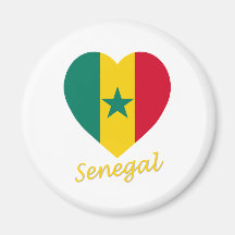 Coeur de drapeau du Sénégal Magnets Pour Réfrigérateur