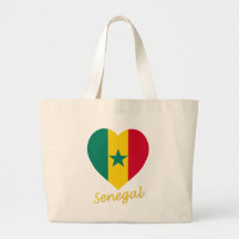 Coeur de drapeau du Sénégal Sac En Toile