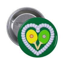 Coeur de fleur de ping-pong de YG Pin's Avec Agrafe
