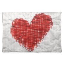 Coeur de griffonnage set de table