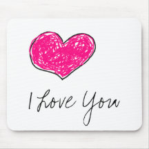 Coeur de griffonnage tapis de souris