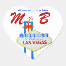 Coeur de jeunes mariés de Las Vegas Autocollants