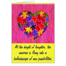 Coeur de kaléidoscope carte de vœux