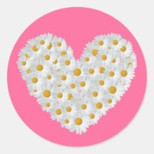 Coeur de marguerite autocollants