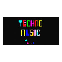 Coeur de musique de techno photocarte