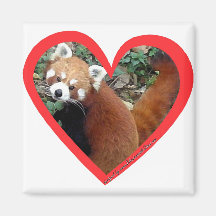 Coeur de panda rouge magnets pour réfrigérateur