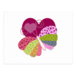 Coeur de papillon de patchwork carte postale