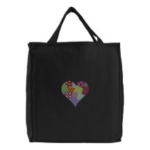 Coeur de patchwork sac en toile