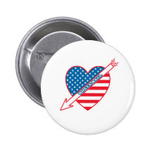 Coeur de patriote de boule de Bocce Pin's