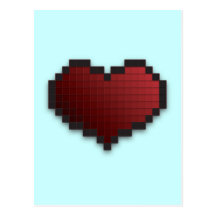 Coeur de pixel cartes postales