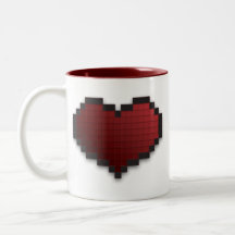 Coeur de pixel mugs