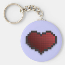 Coeur de pixel porte-clé