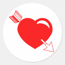 Coeur de rouge de la flèche du cupidon autocollants