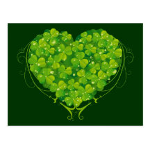 Coeur de shamrock cartes postales