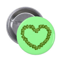 Coeur de shamrock de trèfle de quatre feuilles badges avec agrafe